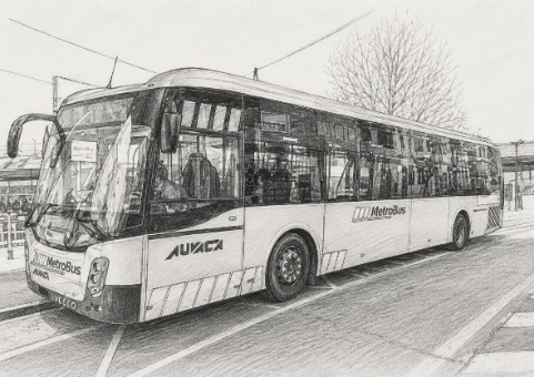 Dibujo de un autobús de Metrobús